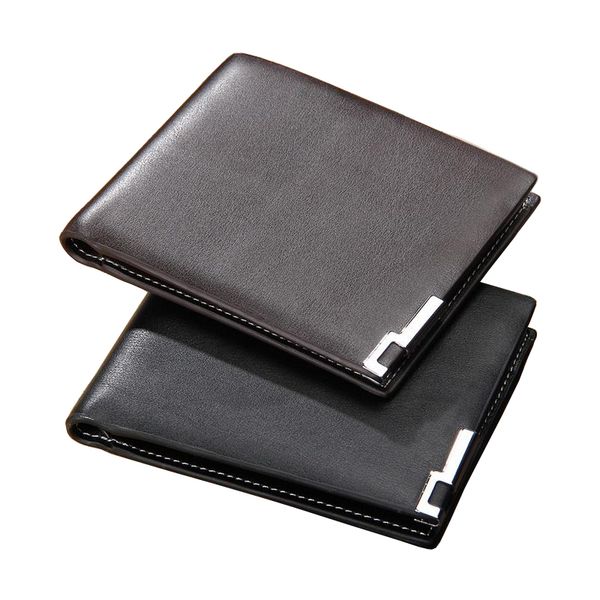 

fashion new men wallets quality pu leather personality short black coffee business credit card holder purse wallet ing, Red;black