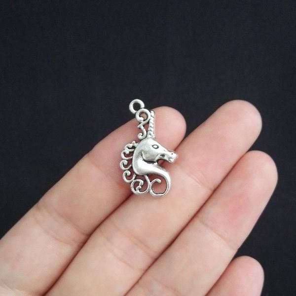 

wholesale-30pcs 15*25mm antique silver unicorn charm pendant jewlery making, Bronze;silver