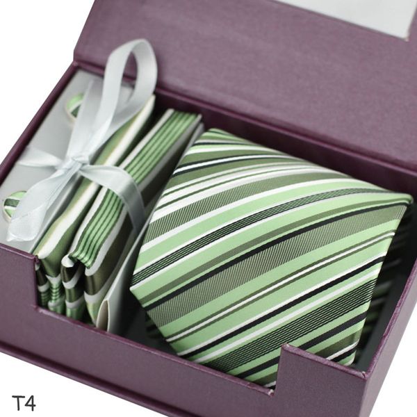 

men polyester neckties set classic stripes tie cufflink handkerchief set wedding necktie formal men ties hanky neck tie xmas gifts wholesale, Black;blue