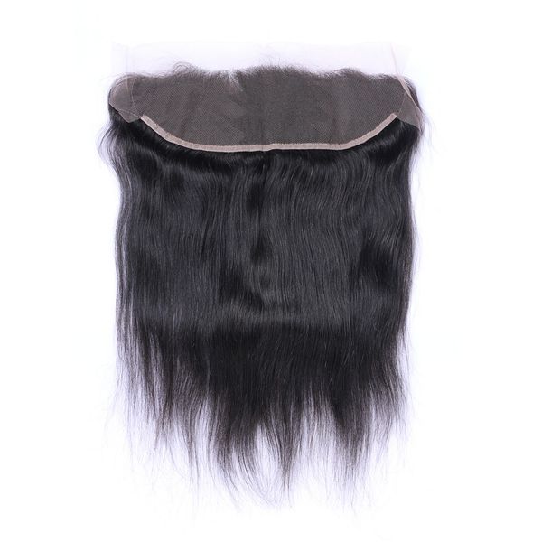 

straight human hair 13x4 lace frontal closure pre plucked natural hairline closures, Black;brown