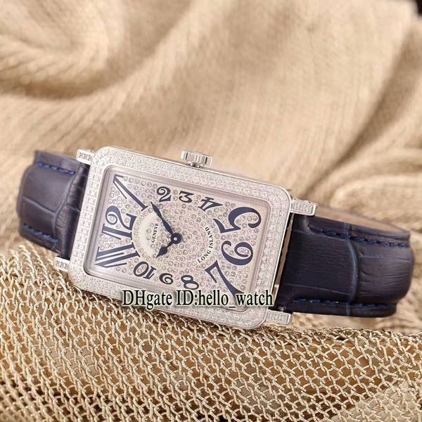 Hochwertige Mode LONG ISLAND CLASSIQUE Diamant Zifferblatt/Lünette 37mm Damenuhr Lederarmband New Lady Classic Uhren+Geschenkbox