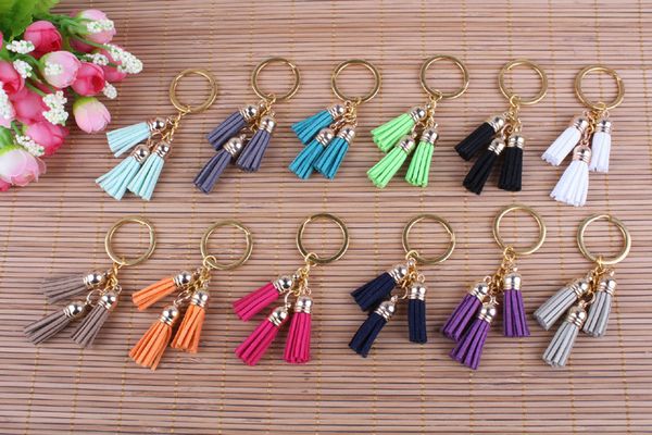

new arrival mix color tassel key rings for bag, Black