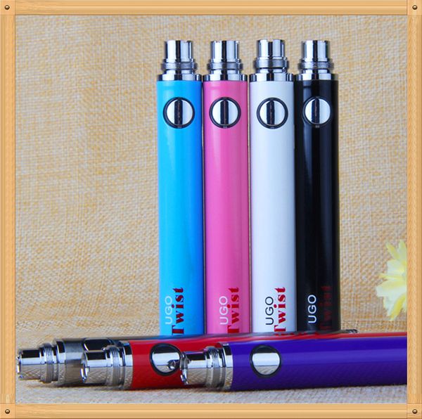 100% originale di alta qualità EVOD ego C Twist 510 Batteria micro USB Passthrough Carica vaporizzatore eCigarette e cig vv Batterie