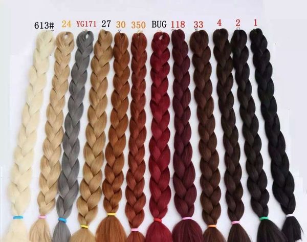 

jumbo braids xpression brading hair purple colors crochet braids 82inch syntheitc hair extension synthetic hair for braid 165g marley twist, Black