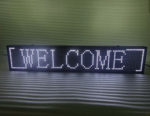 Vendita calda Grafica Semi-outdoor p10 Led Sign Moving Board Display programmabile 100cmX20cm colore bianco