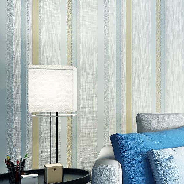Non Woven Vertical Striped Wallpaper Decor Living Room Embossed Textured Glitter Wallpaper For Bedroom Walls Papel De Parede 3d Freewallpaper