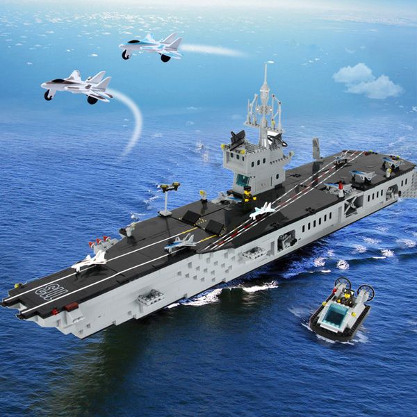 

Enlightenment block 1000 block military assembles toy aircraft carrier model 113 large carriers wholesale