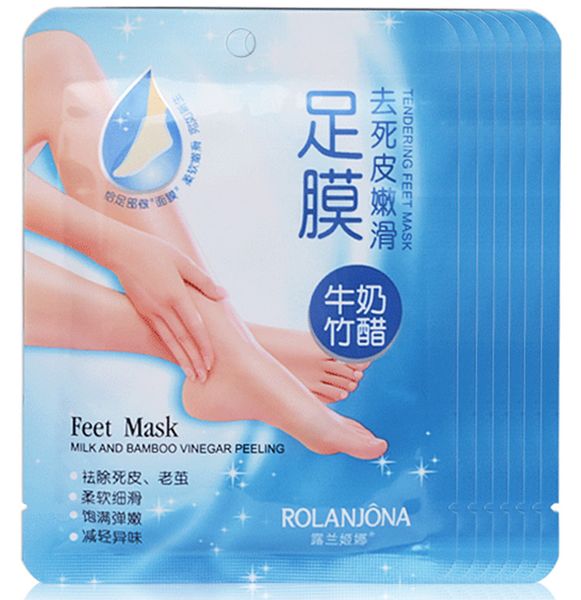 

3packs=6pcs rolanjona feet mask baby foot peeling renewal foot mask remove dead skin smooth exfoliating socks foot care socks for pedicure