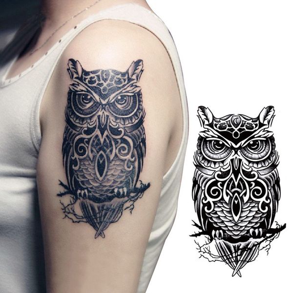 63 Gambar Tato Burung Hantu Hitam Putih HD Terbaik