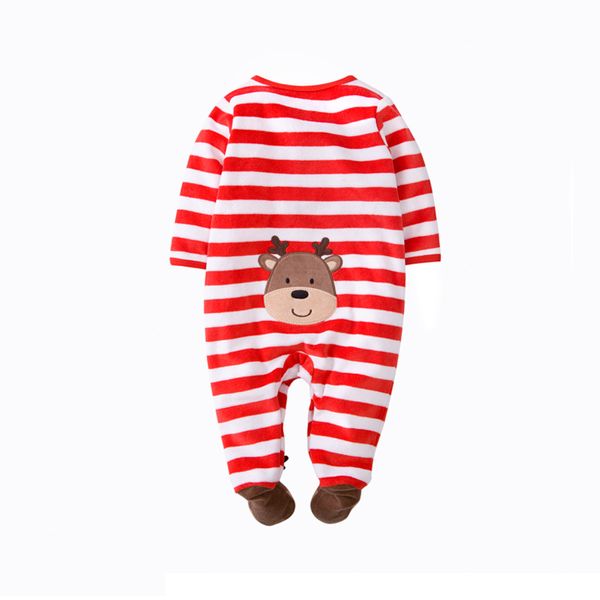 Christmas Romper Plush Jumpsuit Reindeer Snowsuit Long Sleeve for Unisex Baby Infant Boy or Girl