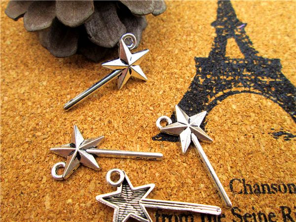 

120pcs--magic wand charms, antique tibetan silver magic wand charms pendant 25x13mm, Bronze;silver