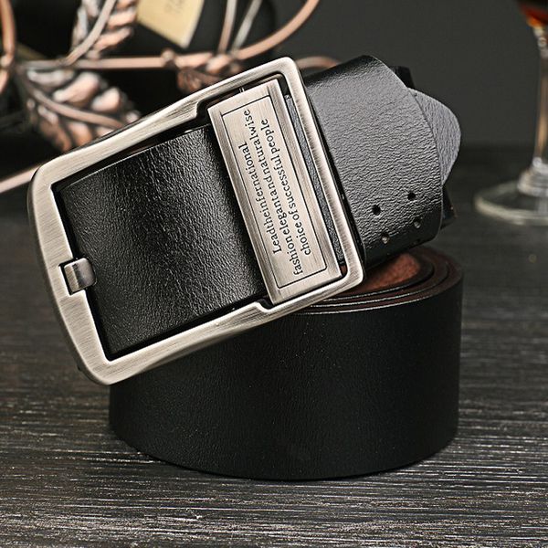 

wholesale- mbt1 100% cowhide genuine leather belts for men strap male pin buckle 3color mens belts luxury, Black;brown