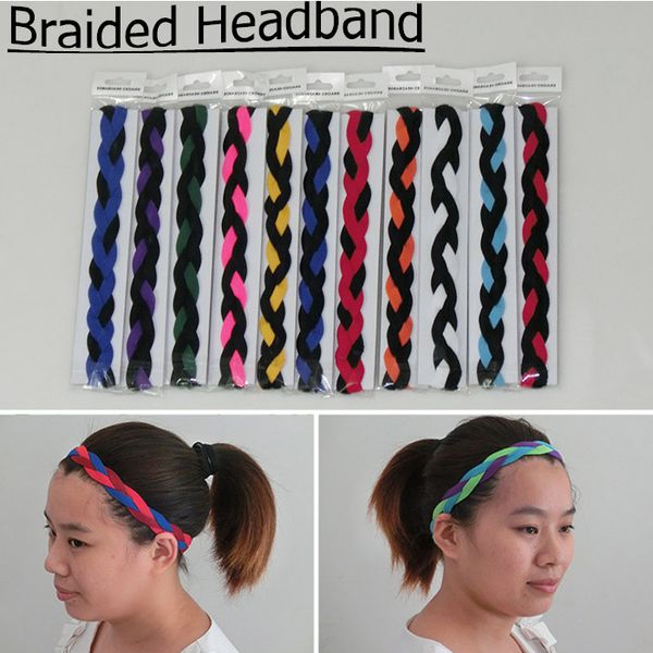 

new braided mini hair bands head style stretch non slip sports softball headbands, Silver