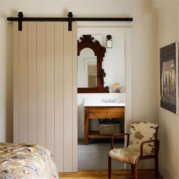 2019 Long Strip Cold Rolled Steel Rustic Black Sliding Barn Door