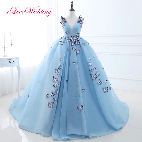 

real picture lace up v neck prom dresses 2018 butterfly party gowns formal floor length ball gown dresses party evening 2017 new, Black