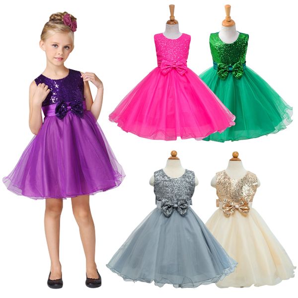 

girls party wear dress kids 2016 new sequins children wedding birthday dresses for girls kids clothing toddler girl clothes ing, Red;yellow