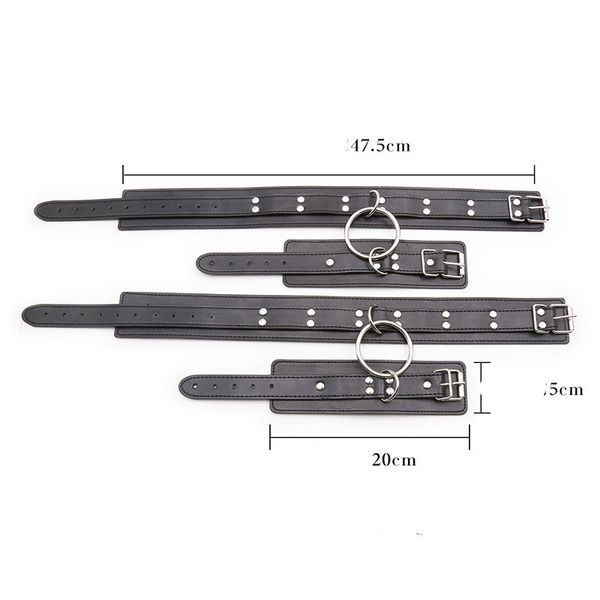 

faux leather couples legs wrist cuffs and belt women in games for slave , fetish toys products flirting hand bondage men telgo
