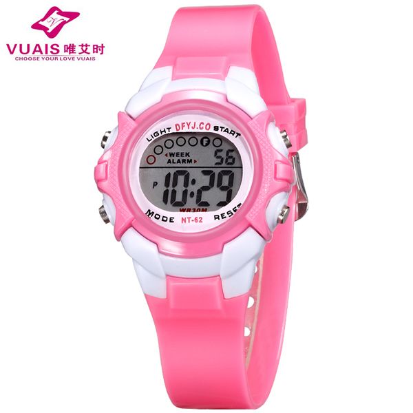 

prema brand kids children digital watches quartz rubber sports wrist watch boys or girls clock full function waterproof, Slivery;brown