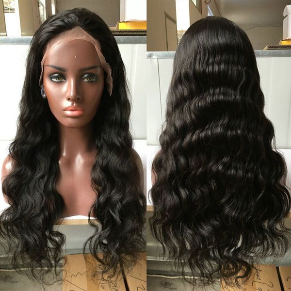 

цена продажи glueless полный шнурок человеческих волос парики body wave кружева перед парики для чернокожих женщин virgin человеческих волос, Black;brown