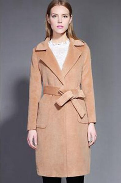 

ms. han edition long winter european and american fashion style fine lapel high-grade cloth trench coat 568 / s-2xl, Black