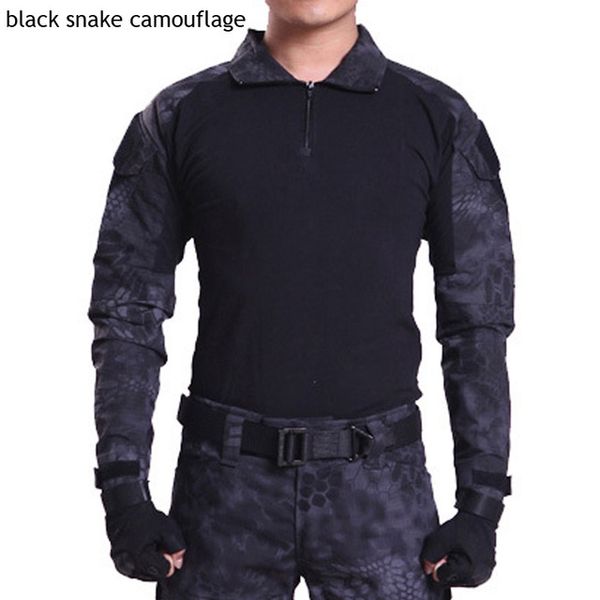 

2017 outdoor commando camouflage frogloks suit sports tactical combat uniform men's army military cargo hiking climb tshirt, White;black