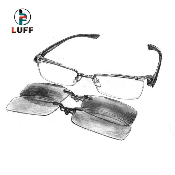 

wholesale- new eyeglasses men myopia optical frame spectacle frame for degree of glasses magnetic clip polarized night vision goggle clip, Silver