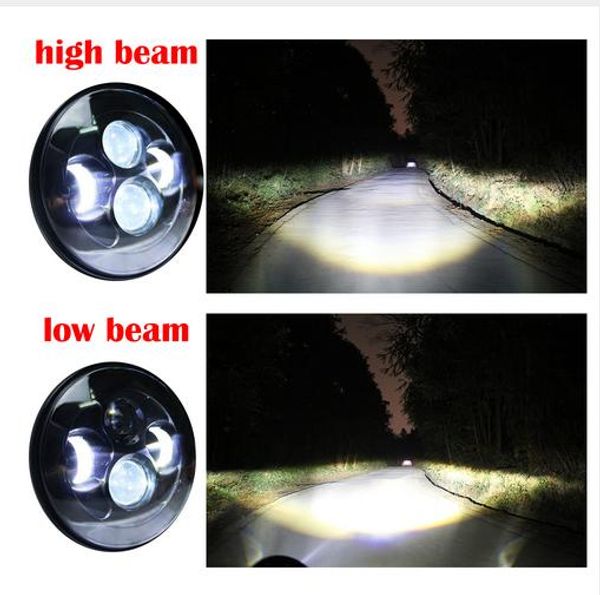 

7 круглых светодиодных фар cree chips high low 6000k дневного света для jeep wrangler jk tj lada niva авто