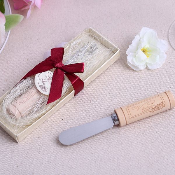 

stainless steel spreader with wood handle butter knife wedding favors gifts party souvenirs box packing+dhl ing