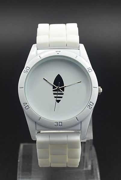 

fashion women men's clover 3 leaves leaf style silicone strap analog quartz wrist watch ad01, Slivery;brown