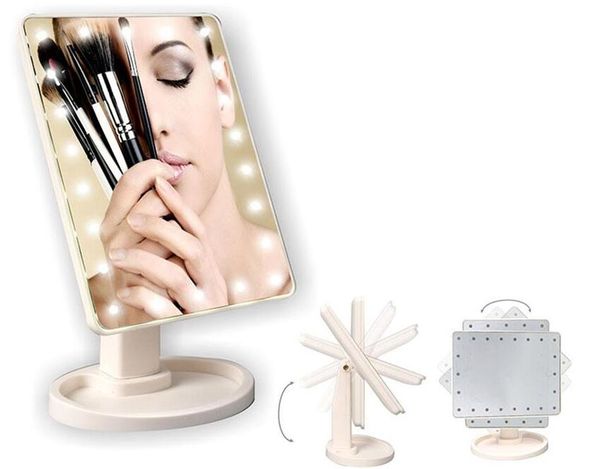 10pcs LED Touch Screen Specchio per il trucco Specchio cosmetico professionale con 16 luci a LED controsoffitto regolabile