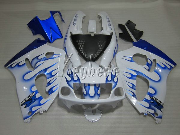 

customize fairing kit for suzuki gsxr600 96 97 98 99 white blue fairings gsxr750 1996 1997 1998 1999 oi37