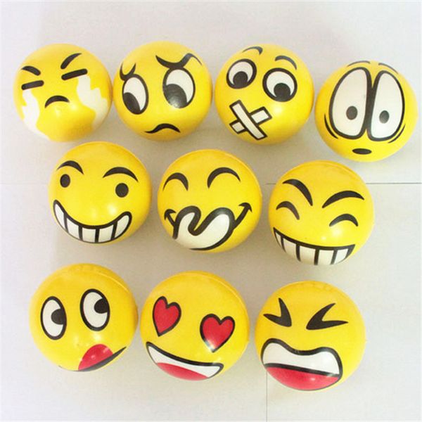 

wholesale- hzfz 2pcs funny gadgets 6.3cm pu anti stress emoji ball surprise bouncy antistress toy squishy slow rising ball vent toys
