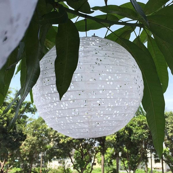 20 adet / grup 8 inç Beyaz Yuvarlak Ev Dekor Japon Kağıt Fener Topu Düğün Doğum Günü Partisi Asılı Dekorasyon Centerpieces
