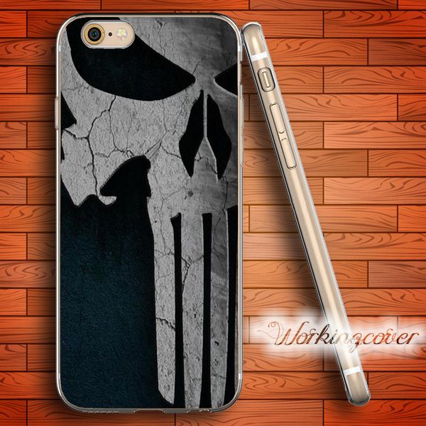 

coque comic black punisher soft clear tpu case for iphone 7 6 6s plus 5s se 5 5c 4s 4 case silicone cover