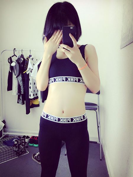 

wholesale-anne'shop brand sport jogging suits for women 2 pieces sleeveless pink sweat suits fitting felpa donna tracksuit suit set k, Black