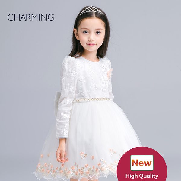 

formal dress little queen flower girl dress organza fabric material cloth for child embroidery princess dress flower girl dress, White;blue