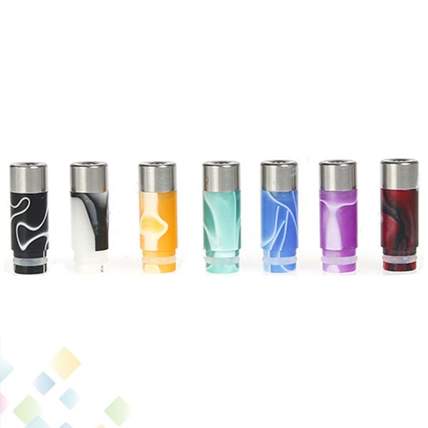 

New arrival Stainless Steel Acrylic Hybrid Column Drip Tip Stainless Steel Drip Tips 510 Cylinder Mouthpiece for Electronic Cigarette DHL Fr