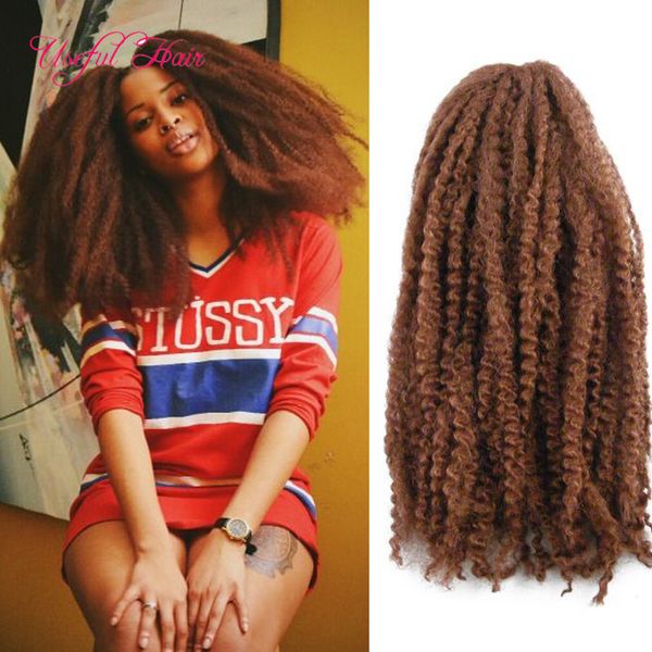 

synthetic blonde kinky curly 18inch afro kinky marley braid curly hair extension 100 grams marley braiding hair crochet braids hair bolote, Black