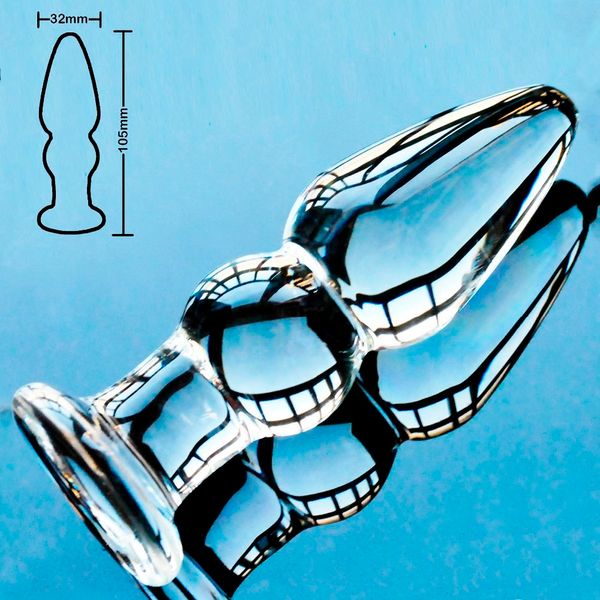 2 perle di vetro pyrex dildo anale butt plug sfere della vagina di cristallo masturbatore del pene maschile prodotti per adulti giocattoli del sesso per le donne uomini gay 17308