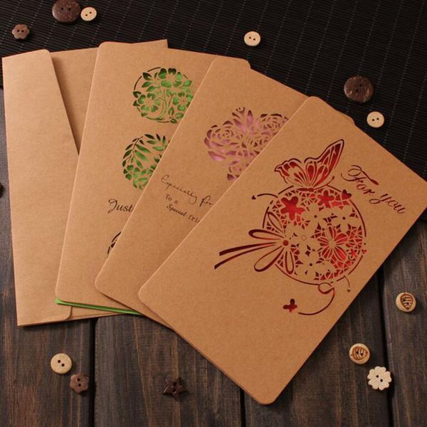 

retro greeting cards christmas decorations laser cut card paper kraft greeting cards for business wedding party