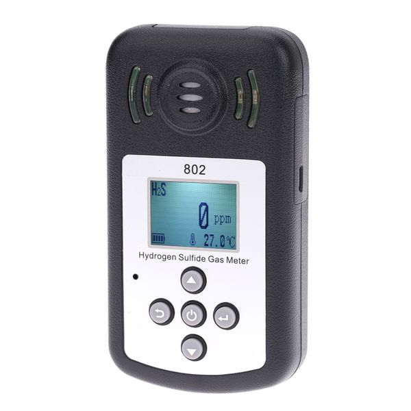 Freeshipping Professional LCD Display Hydrogen Sulfide Gas H2S Meter Gas analyzer Detector Temperature Measurement Alarm Value Settable