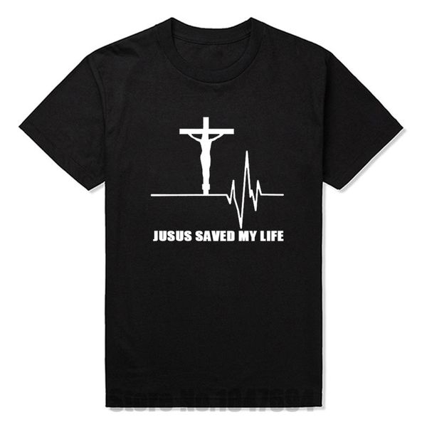 

wholesale- new jesus saved my life t shirt savior god prayer faith christian tshirts cotton short sleeve t-shirts, White;black