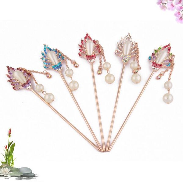 

gift hair ornaments retro pearl hairpin hairpin women women step sway tassel hairpin fz048 mix order  pieces a lot, Golden;silver