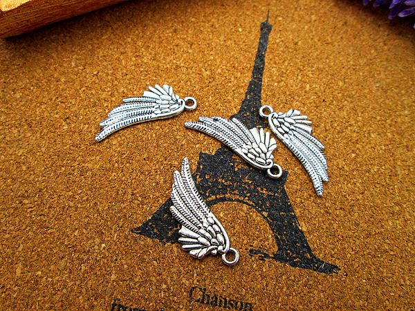 

60pcs angel wing charms silver tone wing charms pendants 29x10mm, Bronze;silver