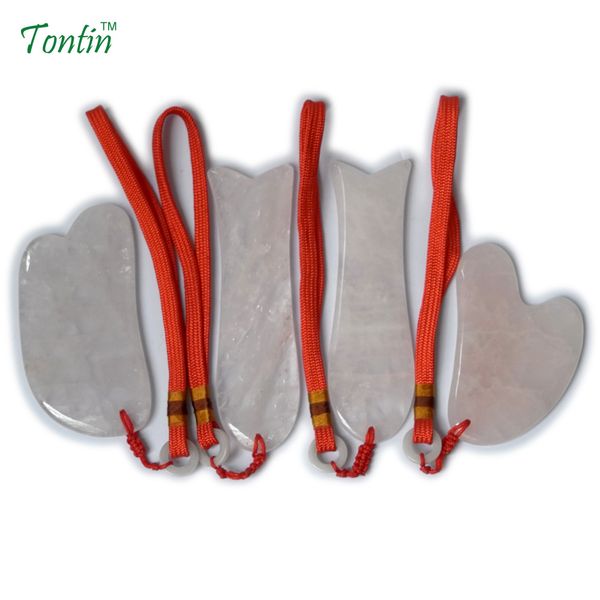

tontin new massage guasha spa slimming beauty kit pink crystal 4 pcs/set (1pcs knife 2pcs fish 1pcs y
