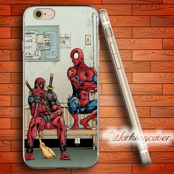 

coque deadpool and spiderman soft clear tpu case for iphone 6 6s 7 plus 5s se 5 5c 4s 4 plus case