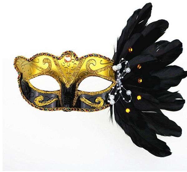 

экологичный маскарад маска рождество цветное перо маска halloween party женская мода маска сценических supplies