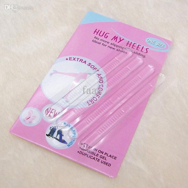 Großhandels-4 Stück / Set klebrige Schuhrückseite Ferseneinsätze Silikongel High Heel Einlegesohlen Fußpolster Pads Grip Liner Protector Zubehör