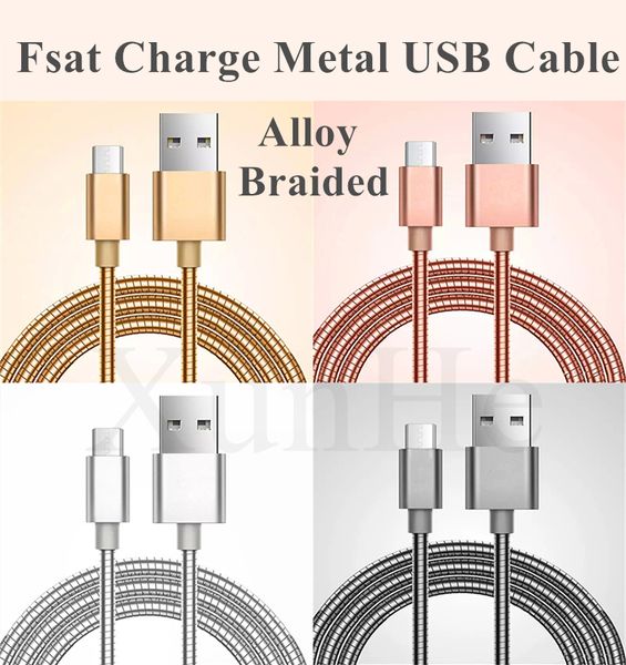 

Luxury Shine Metal Braided Micro USB Cable Phone Charger High Speed Charger Data Sync Wire For Samsung Galaxy for Smart Phone