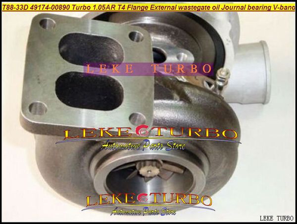 

t88 t88-33d 49174-00890 49174 00890 universal turbo turbocharger 1.05 ar t4 flange oil journal bearing 97mm v band 1000hp